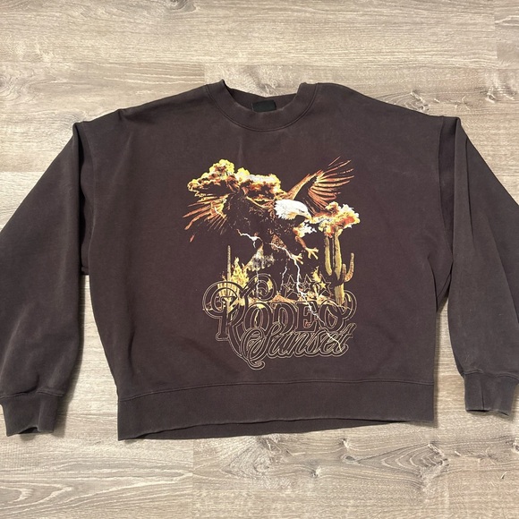 Rodeo Sunset Graphic Men's Sweater - Black - Picture 3 of 6